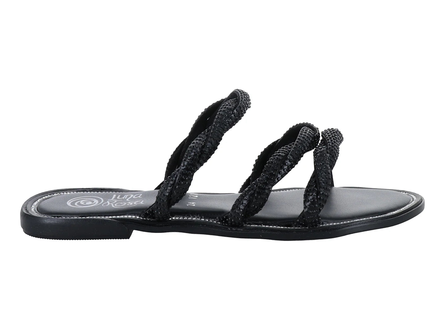 Sandalias Luna Rosa Trenzadas Negro para Mujer
