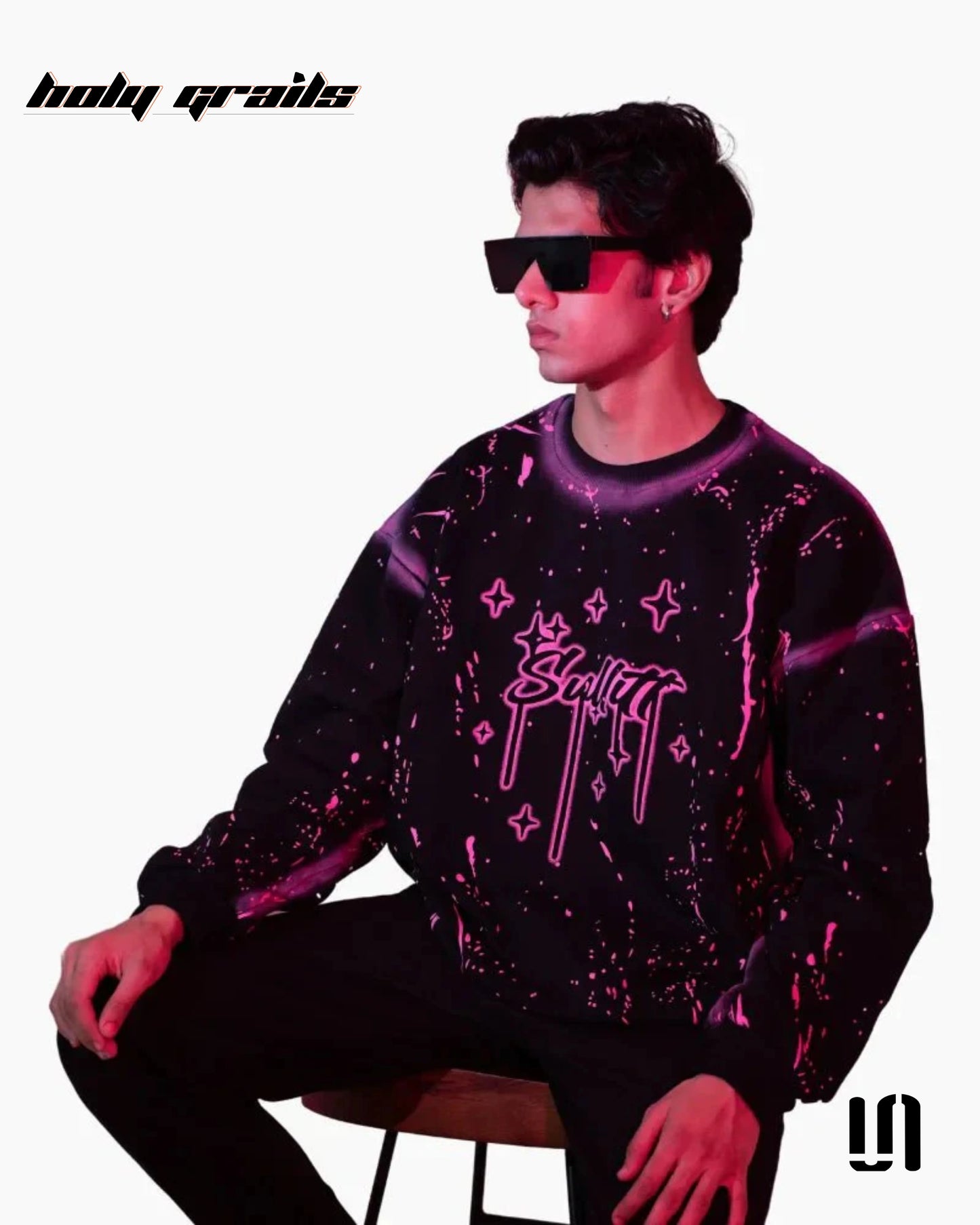 Chaos Paint Black Oversize Swearshirt HG x Sullitt