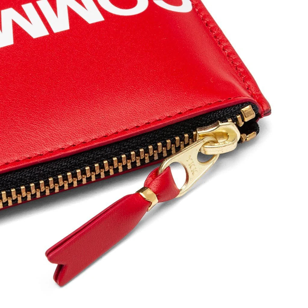 Comme des Garcons SA3100HL Huge Logo Zip Wallet Red
