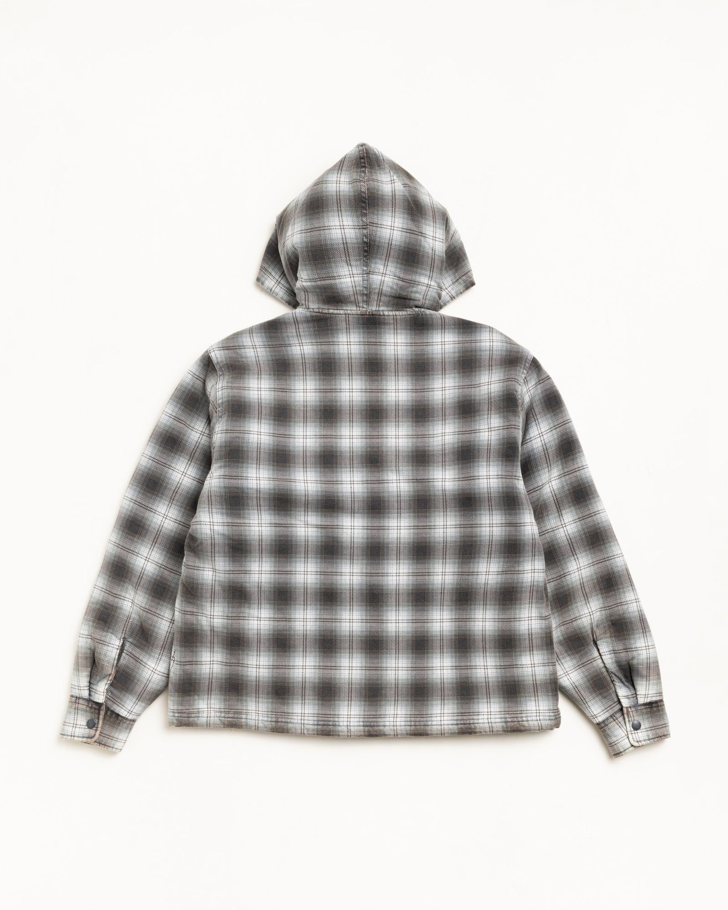 ZIP HOODED PLAID SHIRT