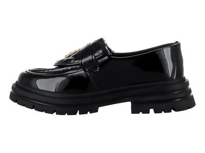 Mocasines Platini de Charol Negro para Mujer