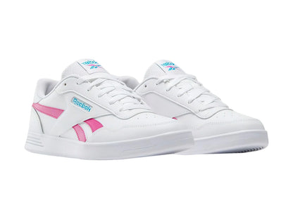 Tenis Reebok Court Advance Blancos con Rosa y Azul para Mujer