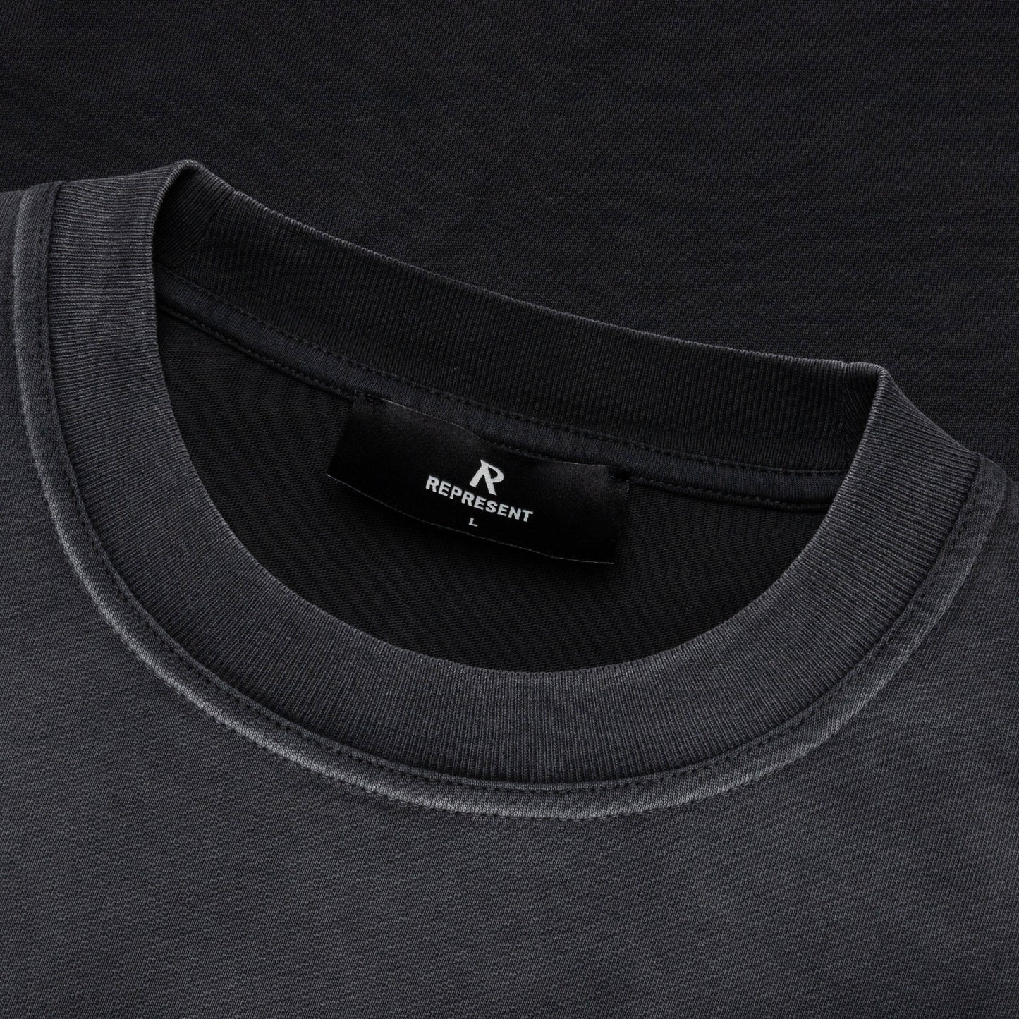 Feature x Represent Multi Logo T Shirt Stained Black