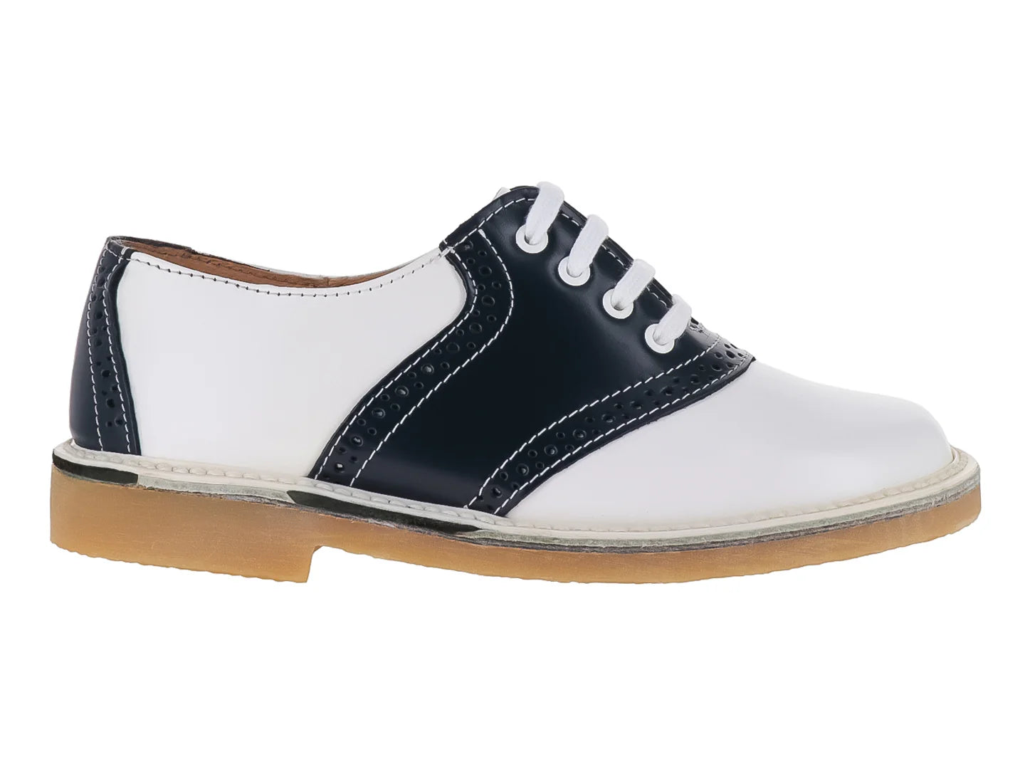 Zapatos Escolares Elefante Bicolor Blanco y Marino para Niña