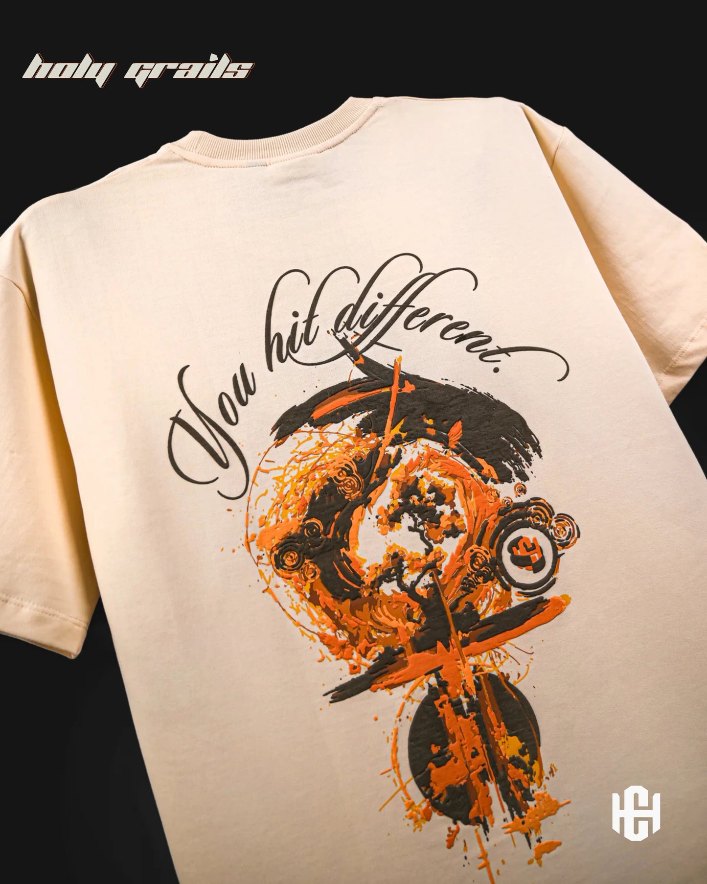 You Hit Different Beige Graphic Tee HG x Charactr