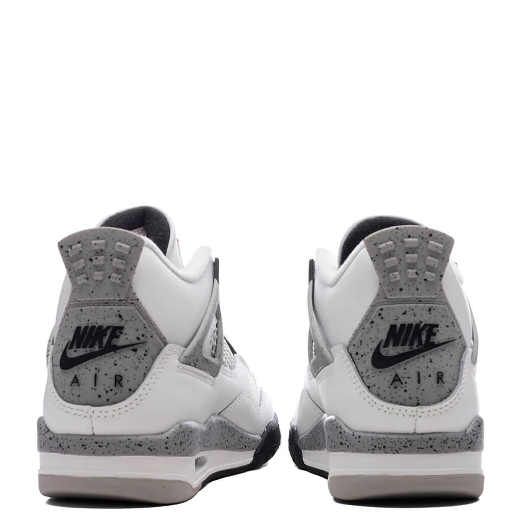 Air Jordan 4 Retro OG White Cement GS Summit White Fire Red Cement Grey Black