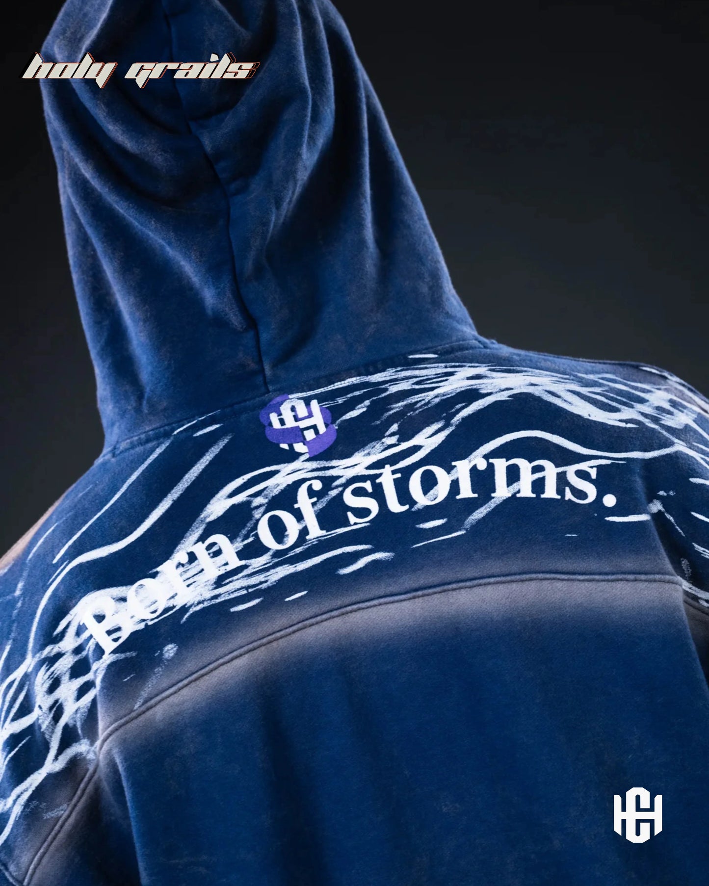 Storm Dust Blue Oversize Hoodie HG x Charactr