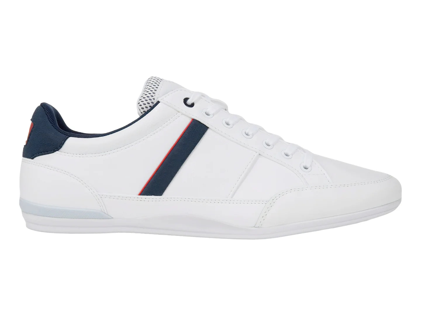 Tenis Lacoste Chaymon Blanco Azul y Rojo para Hombre