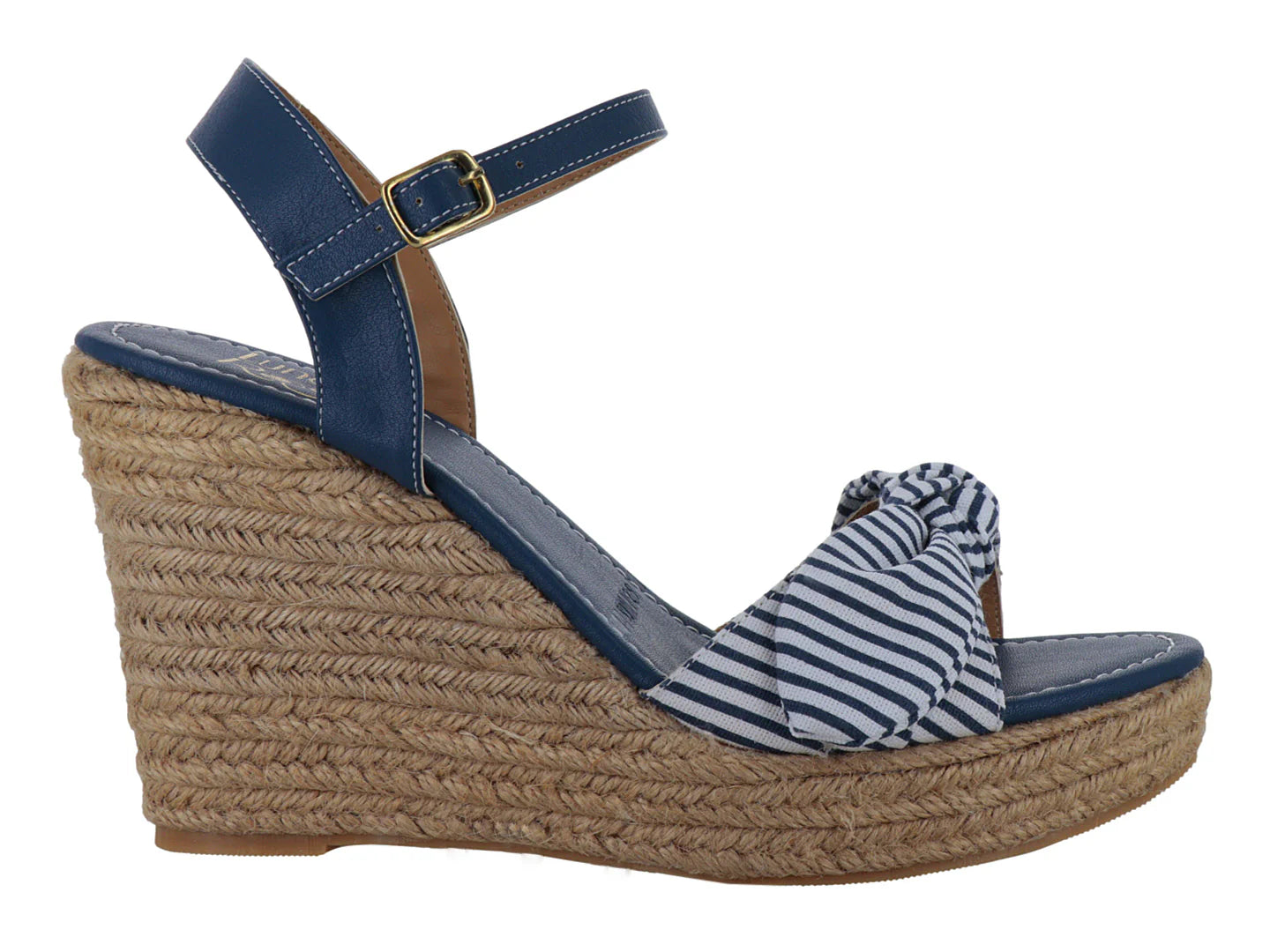 Sandalias Plataforma Luna Rosa Azul Marino Rayas para Mujer