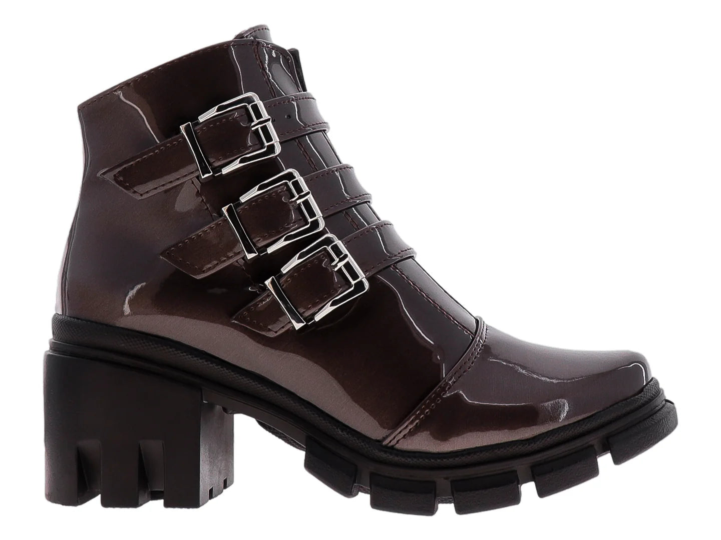 Botines Luna Rosa en Charol Café para Mujer