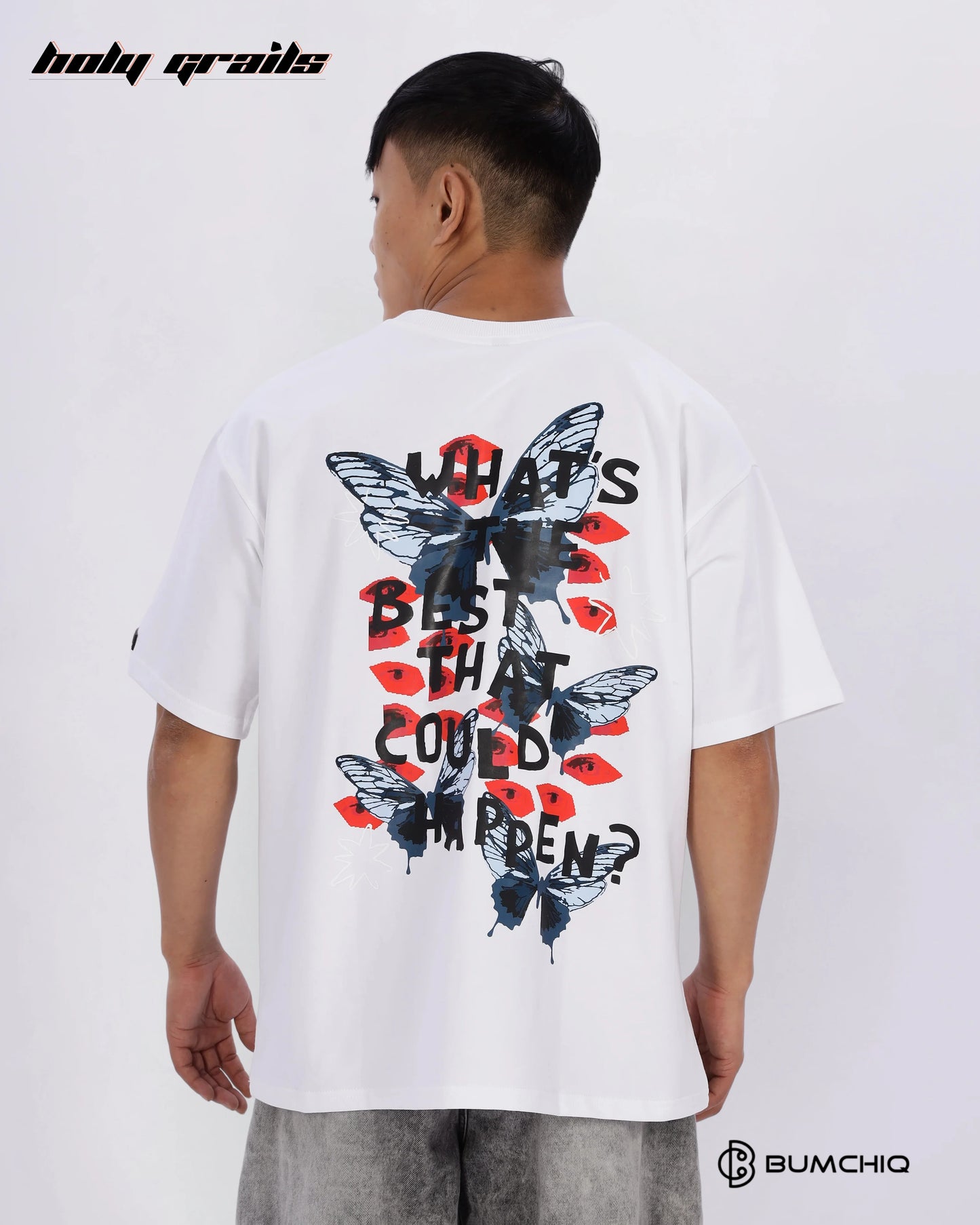 Best Happen White Oversize Tee HG x Bumchiq