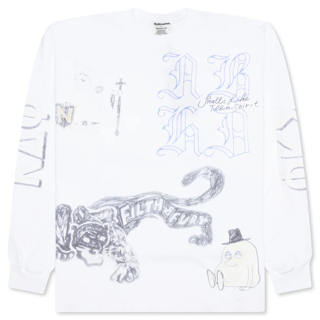 NH L S Tee 9 White