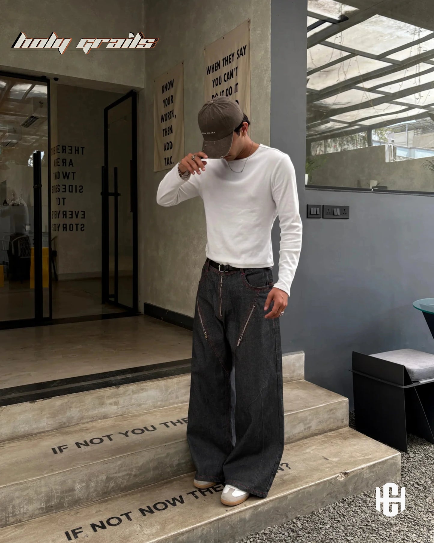 Gunmetal Chained Grey Denim Jeans HG x Charactr