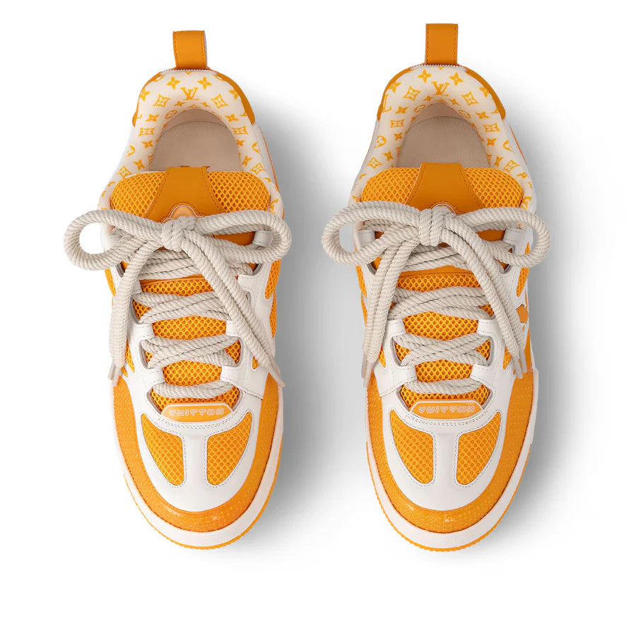 Louis Vuitton LV Skate Sneaker White Orange Monogram Flower
