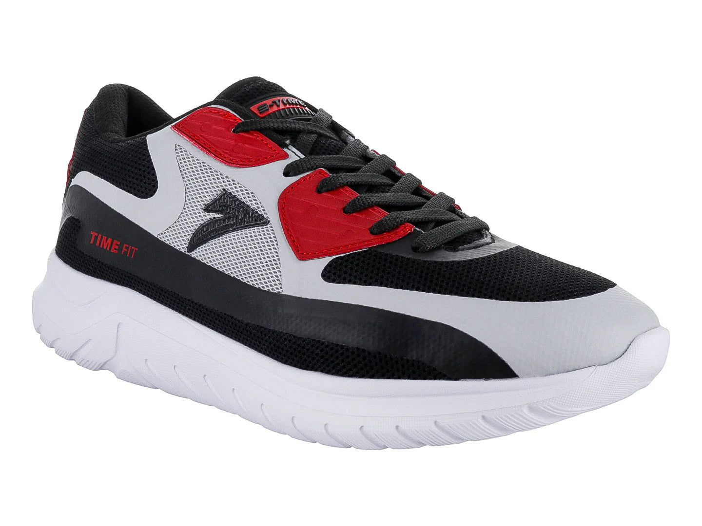 Tenis de Baloncesto Sport Time Negro Gris Rojo para Niño