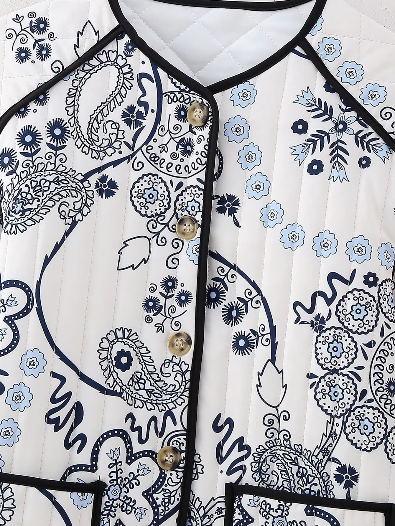 Vintage Paisley Floral Quilted Jacket