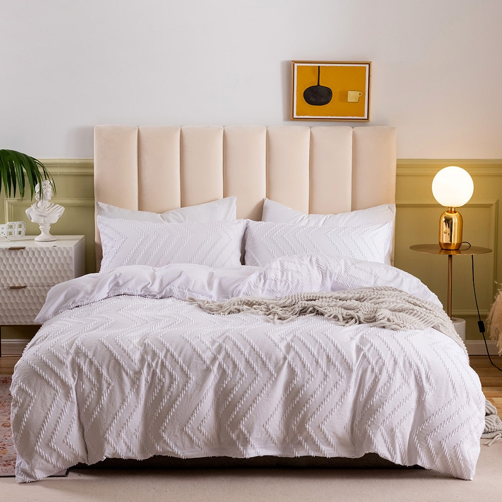 Summer white pinch pleat duvet cover 220x240cm luxury double bed quilt cover bedding set queen king size comforter cover