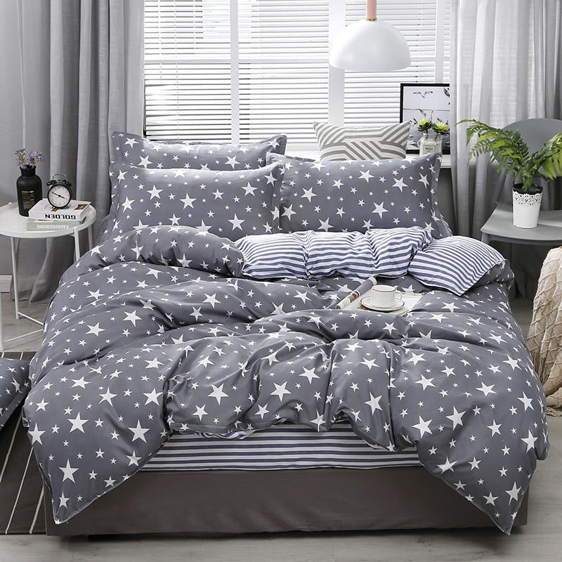 Home Textile Pink Bedding Set For Girl Kid Teen Beds Sheet Strawberry Duvet Quilt Cover Pillowcase Stripe Bed Sheet