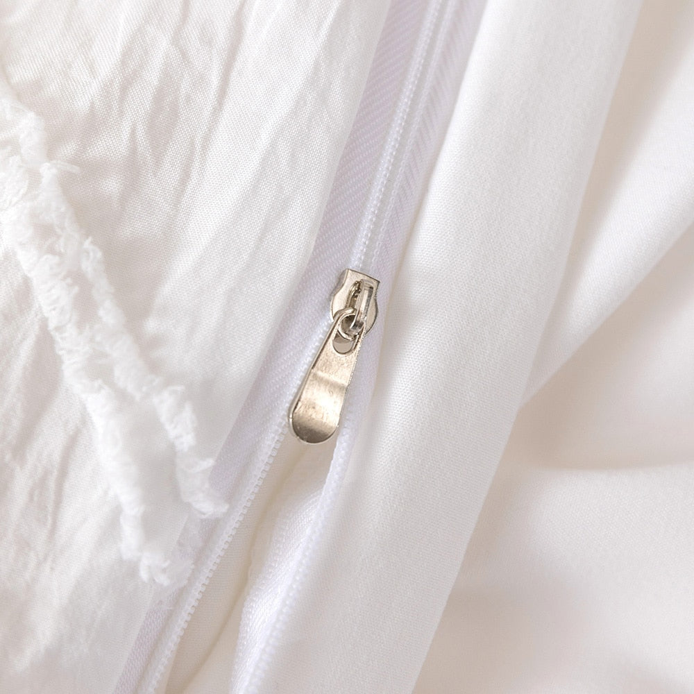 Summer white pinch pleat duvet cover 220x240cm luxury double bed quilt cover bedding set queen king size comforter cover