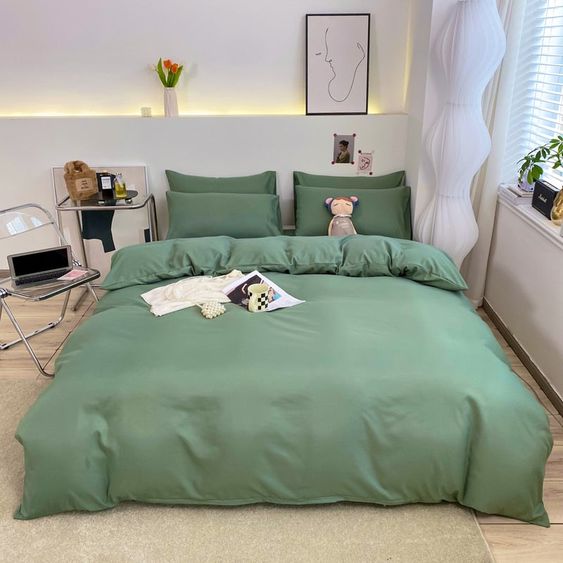Solid Color Quilt Cover Single Double Duvet Cover Grey King Size Comforter Cover High Quality Skin Friendly Fabric Bedding Cover