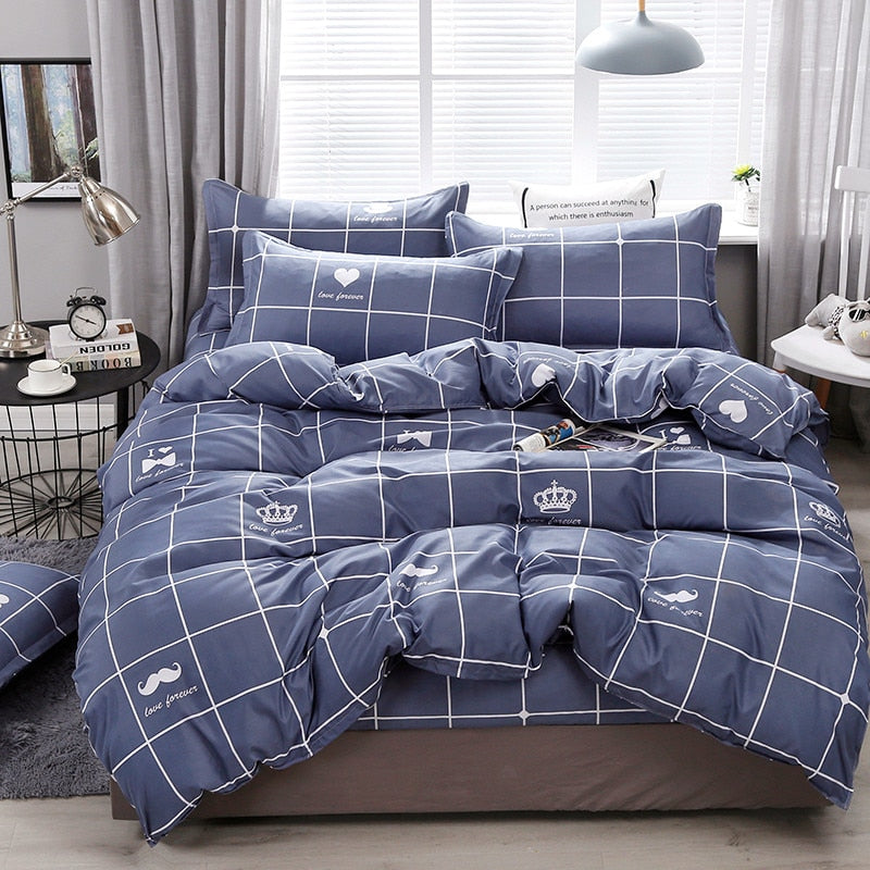 Home Textile Girl Boy Kids Bedding Set Red Cherries Duvet Cover Sheet Pillowcase Woman Adult Beds Sheet King Queen Full