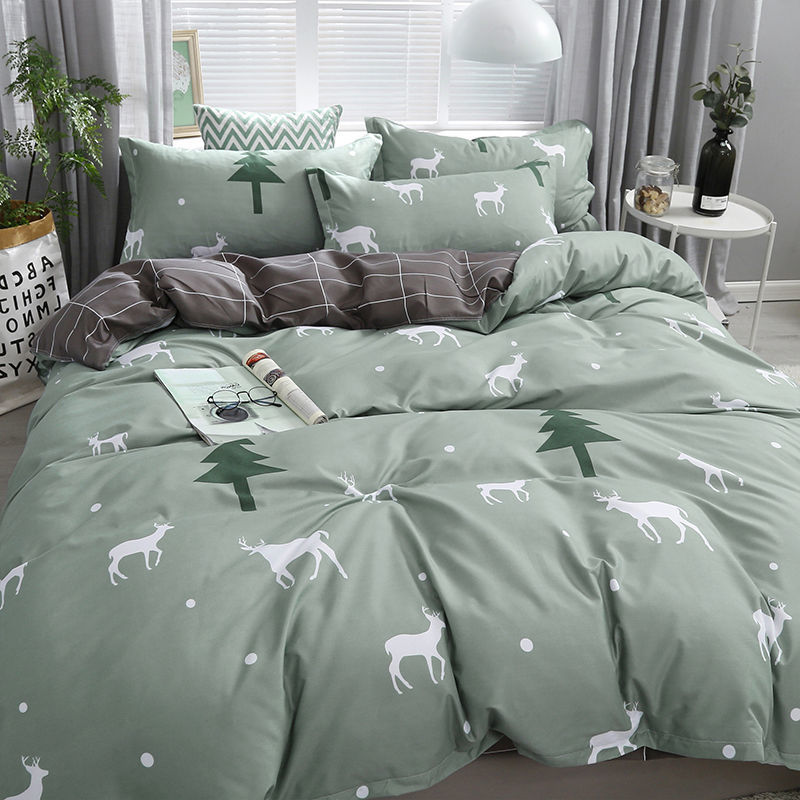Orange Bedding Set Girls Boys Bed Linen Sheet Plaid Duvet Cover No Filling 240x220 Single Double Queen King Bedclothes