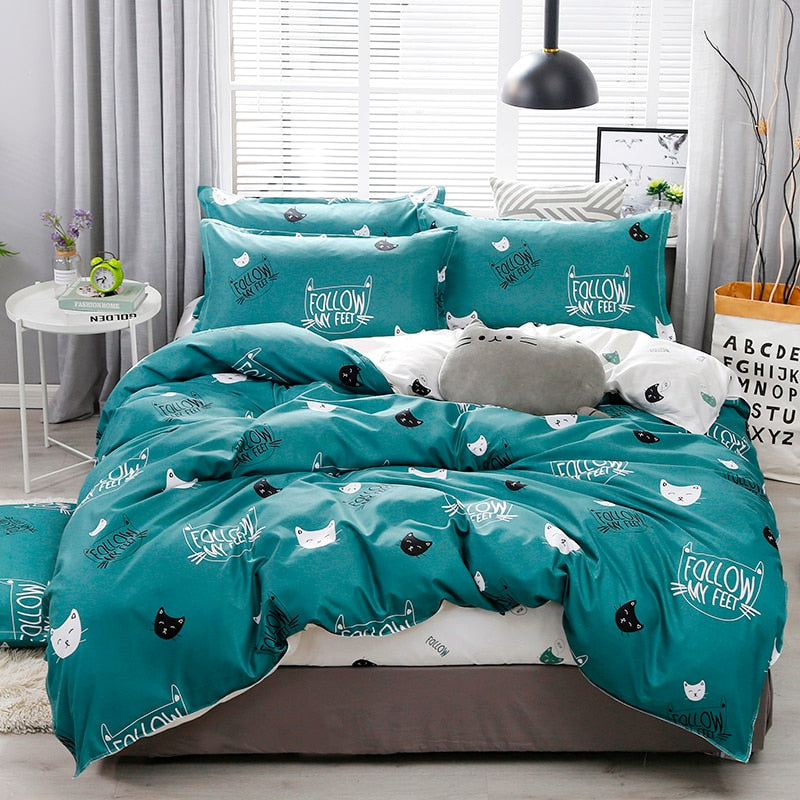 Home Textile Pink Bedding Set For Girl Kid Teen Beds Sheet Strawberry Duvet Quilt Cover Pillowcase Stripe Bed Sheet
