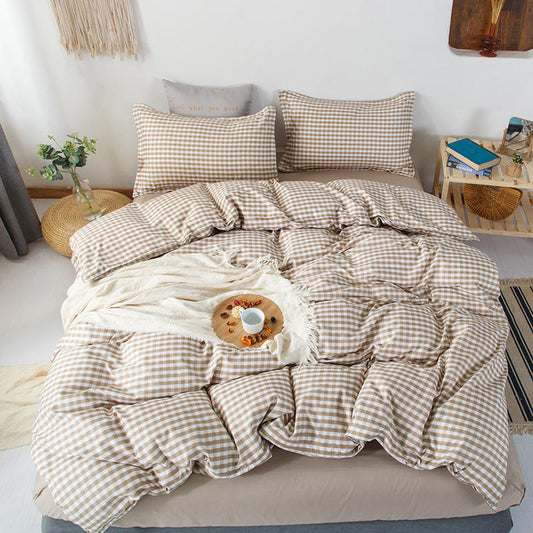 Quilt Cover Set With Bed Linens Single/Queen/King Size colcha de cama casal Solid Color Comforter Bedding Set For Double Bed