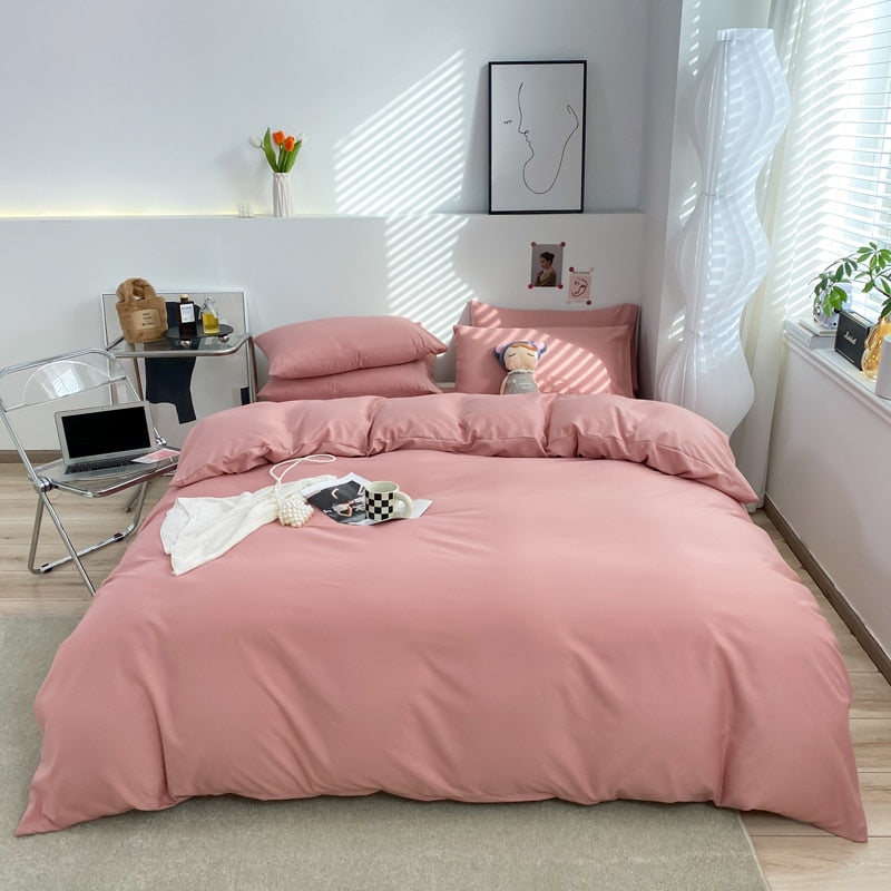 Solid Color Quilt Cover Single Double Duvet Cover Grey King Size Comforter Cover High Quality Skin Friendly Fabric Bedding Cover