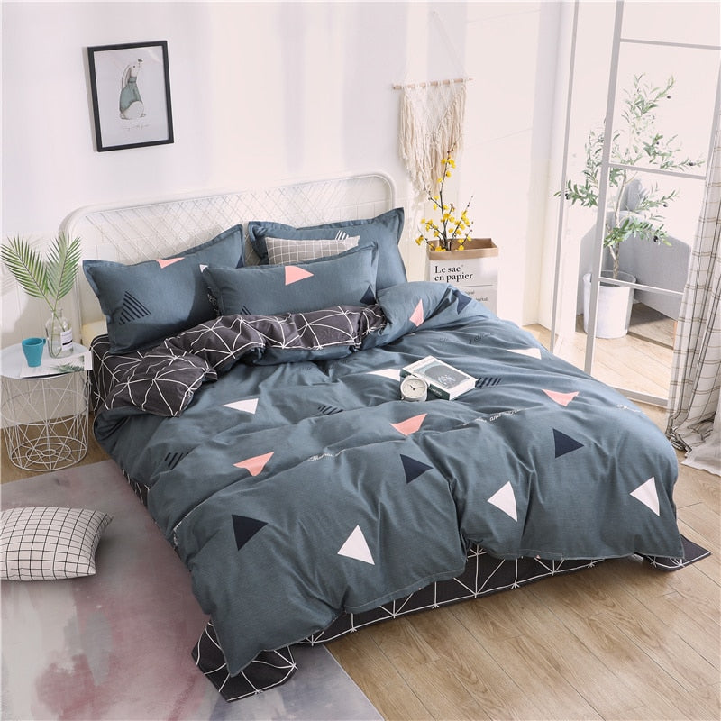 Kuup 3-4pcs Cartoon Bedding Set Duvet Cover Set Soft Bedding Printing Bed Linen Queen Size Bedding Set Fashion Design For Girl