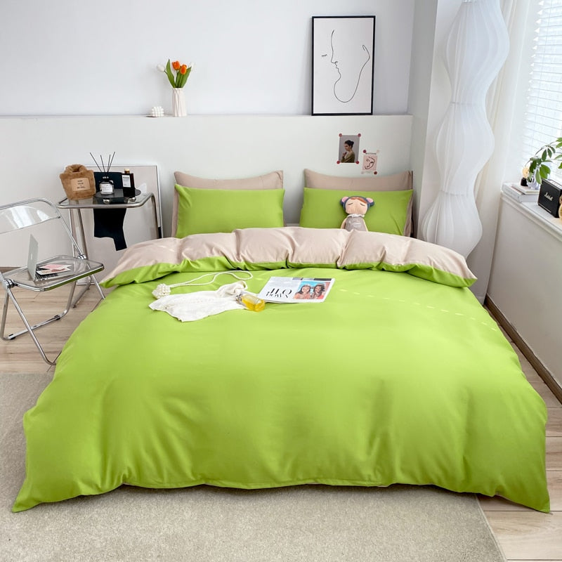 Solid Color Quilt Cover Single Double Duvet Cover Grey King Size Comforter Cover High Quality Skin Friendly Fabric Bedding Cover