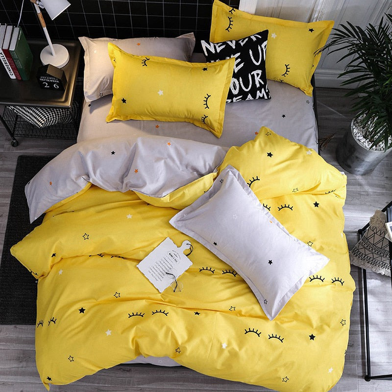 Home Textile Girl Boy Kids Bedding Set Red Cherries Duvet Cover Sheet Pillowcase Woman Adult Beds Sheet King Queen Full