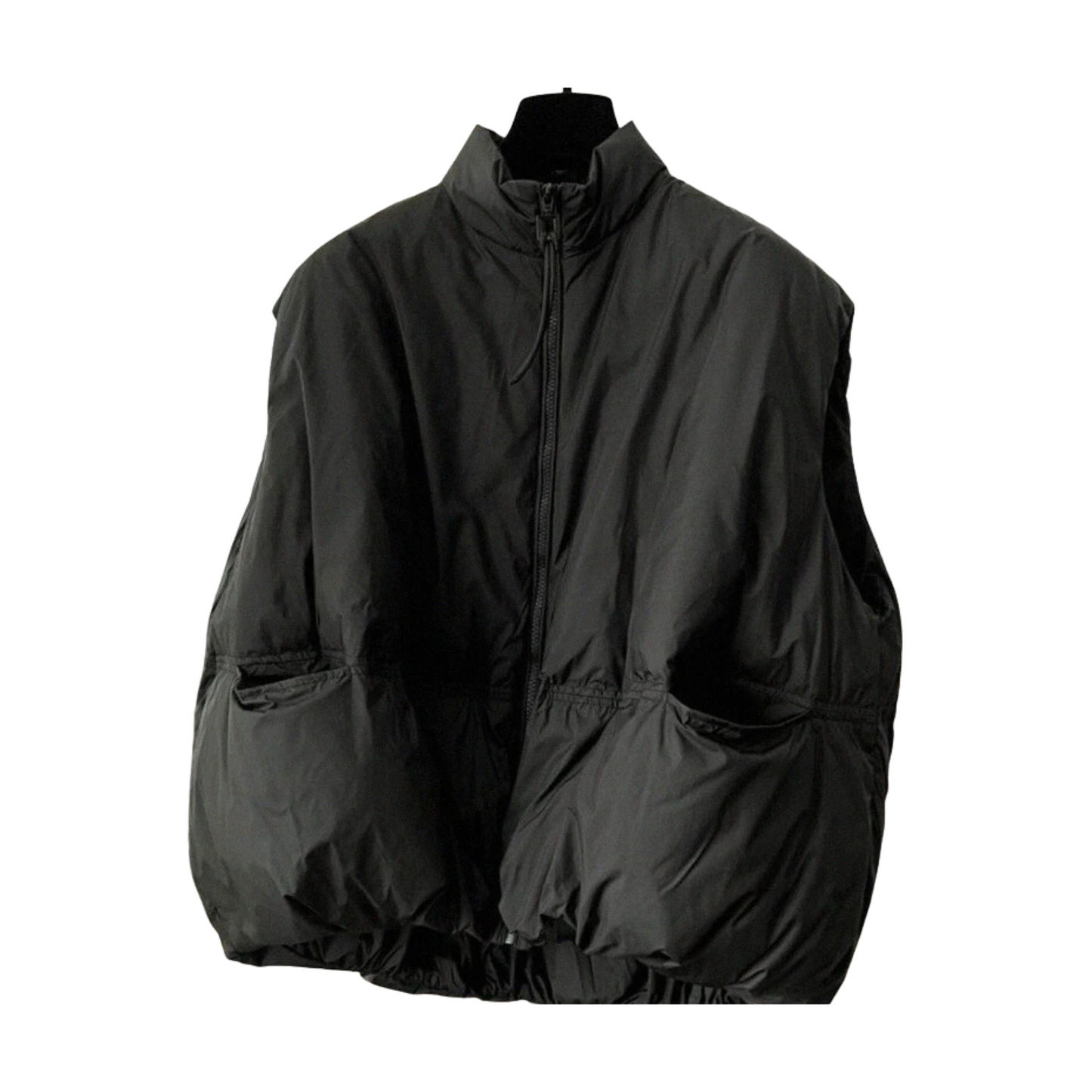 Quilted Cotton Padded Zip Vest Jacket