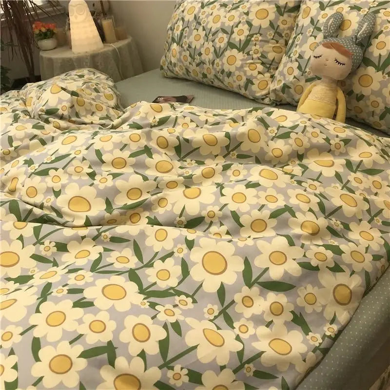 Romantic Tulip Pink Bedding Set Bed Flat Sheet Pillowcase Twin Full Queen Princess Style Bed Linen Kids Girls Floral Duvet Cover
