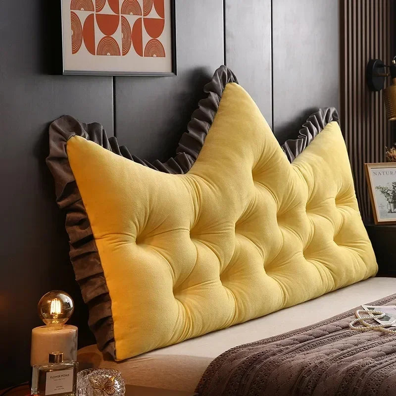 Luxury King Queen Crown Bed Pillow Decorative Princess Backrest Headboard Cushion Bedroom Home Decor Wedding Bedding