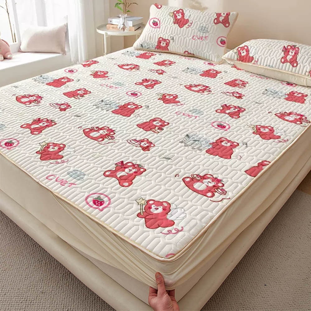 Summer Latex Ice Mat Bed Mattress Cool Cartoon Mattress Pad Air Conditioner Soft Cool Bedding Set Non-slip Pad 150