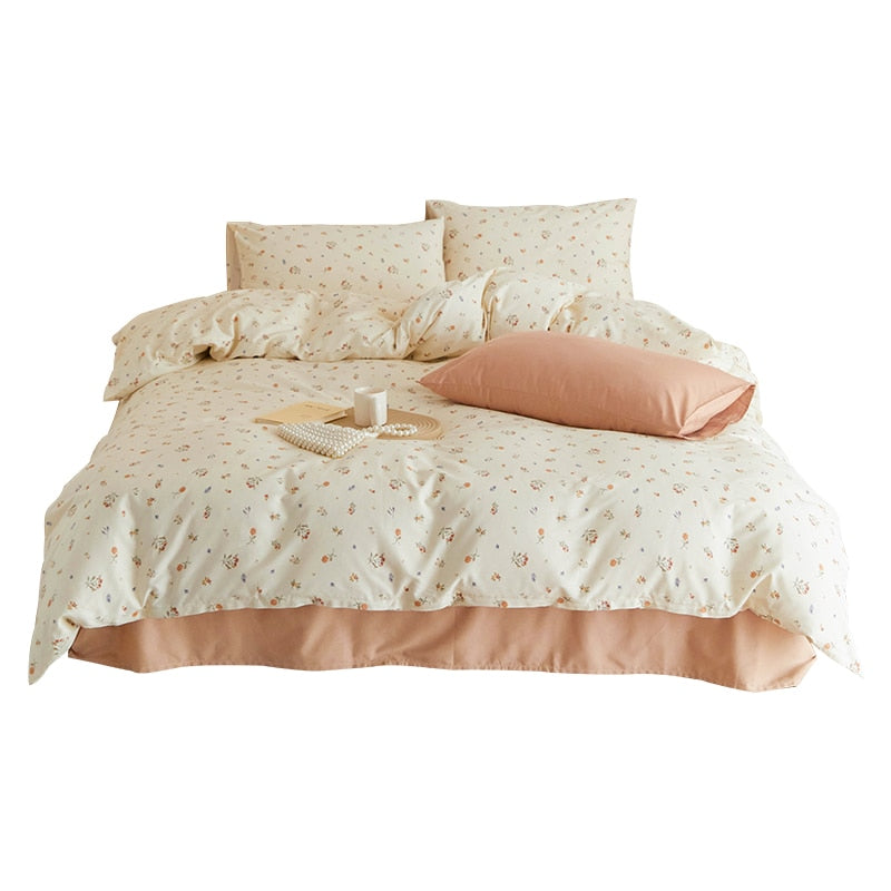 Korean Small Floral Print Quilt Cover Single Piece 100% Cotton Single Double Quilt Cover Student Dormitory Bed Decor