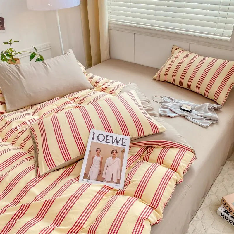 Romantic Tulip Pink Bedding Set Bed Flat Sheet Pillowcase Twin Full Queen Princess Style Bed Linen Kids Girls Floral Duvet Cover