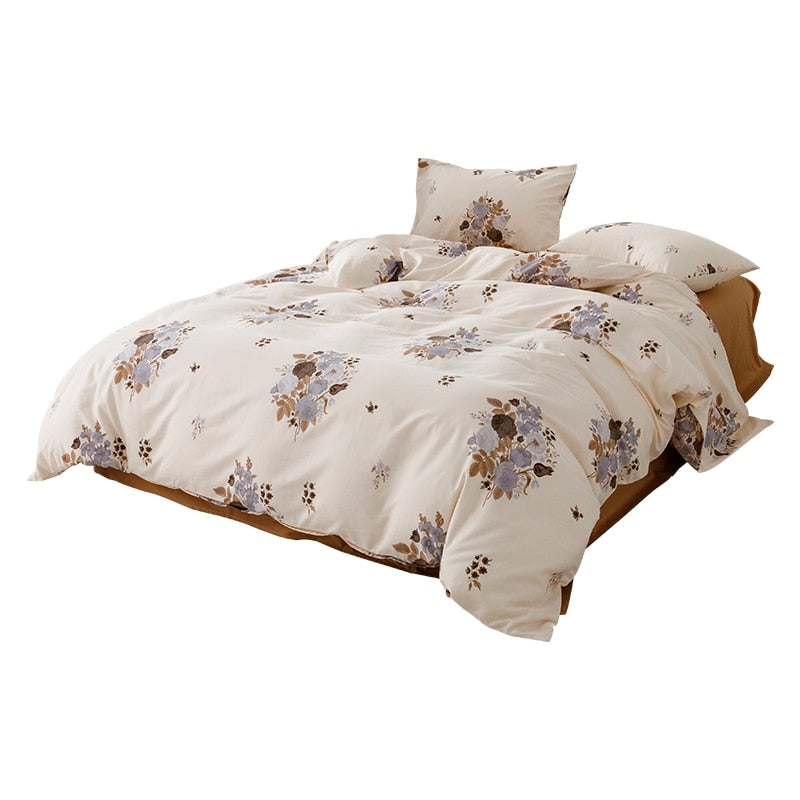Korean Small Floral Print Quilt Cover Single Piece 100% Cotton Single Double Quilt Cover Student Dormitory Bed Decor