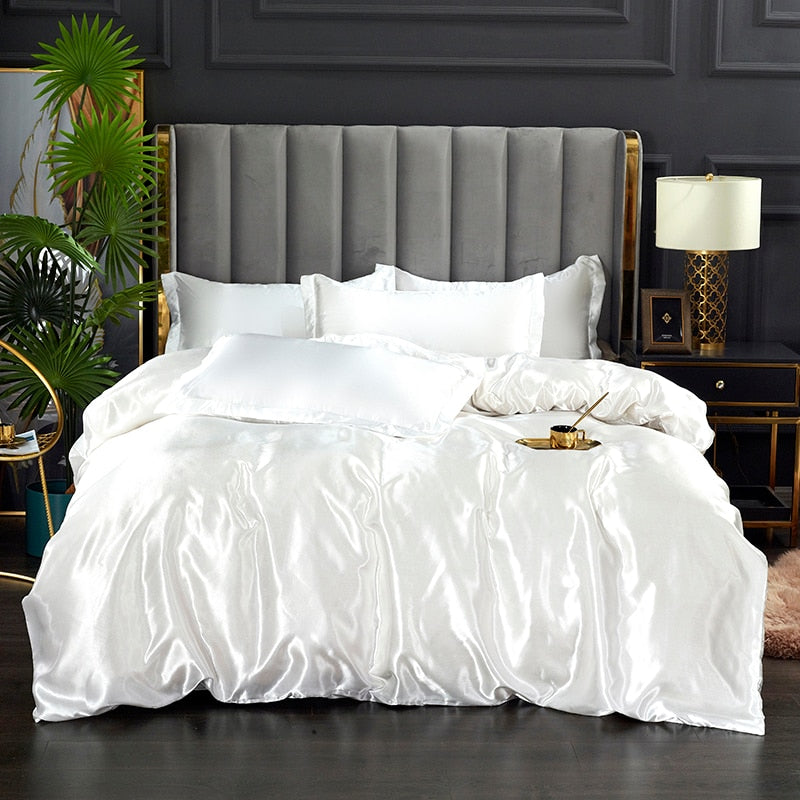 Light Luxury Satin Duvet Cover Rayon Quilt Cover Single Double 228*228  No Pillowcase  Bedding Set