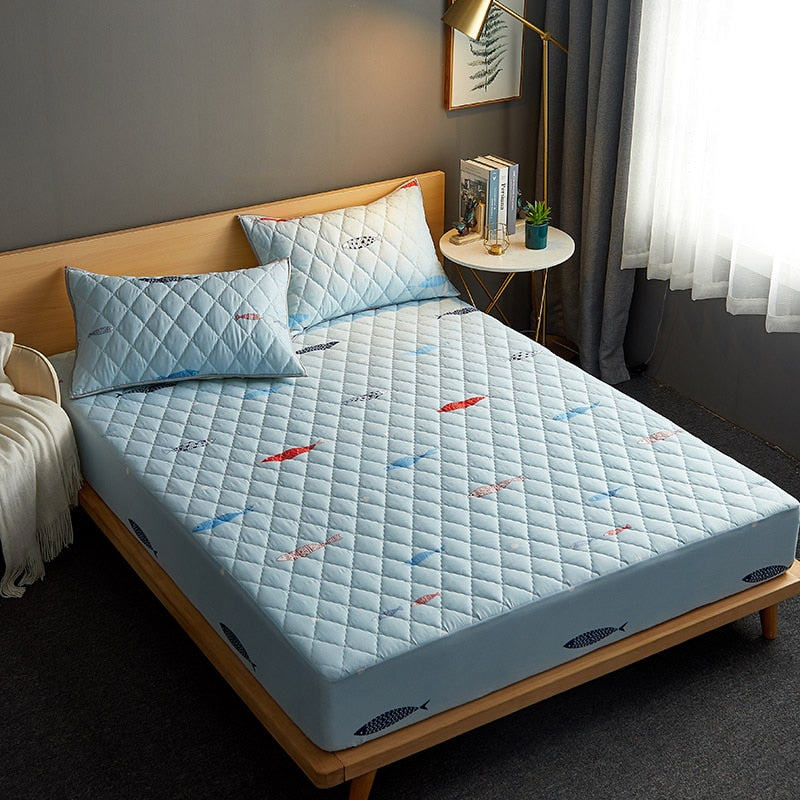 Waterproof Thick Quilted Adjustable Fitted Sheet160x200,Single-Piece Mattress Protector Cover,No Pillowcase,Prevent Urine