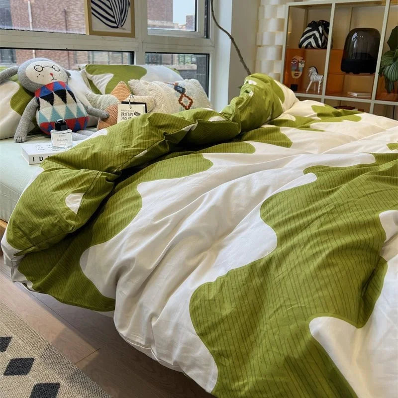 Ins Nordic Butterfly Bedding Set Flat Bed Sheet Duvet Cover Twin Full Queen Nordic Bed Linen Boy Girl Bedding Sets