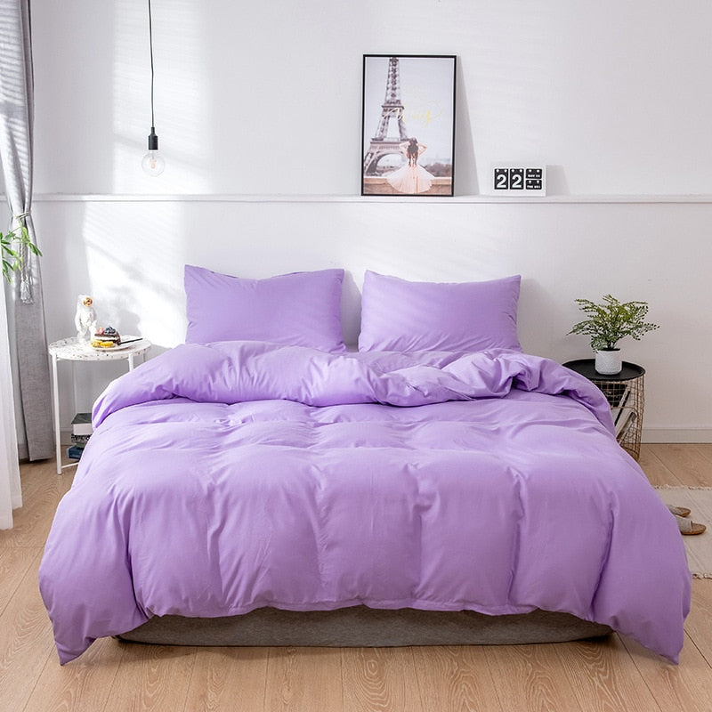 Simple European StyleDuvet Cover set 2pc/3pc  Thickened Brushed  Quilt Cover Comfortable Beddig Set Warm in Winter Pillowcases