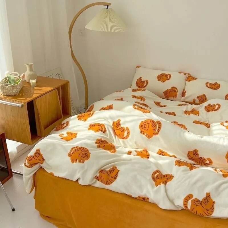Euro Nordic Blue Solid Home Bedding Set Simple Soft Duvet Cover Set With Sheet Comforter Covers Pillowcases Bed Linen