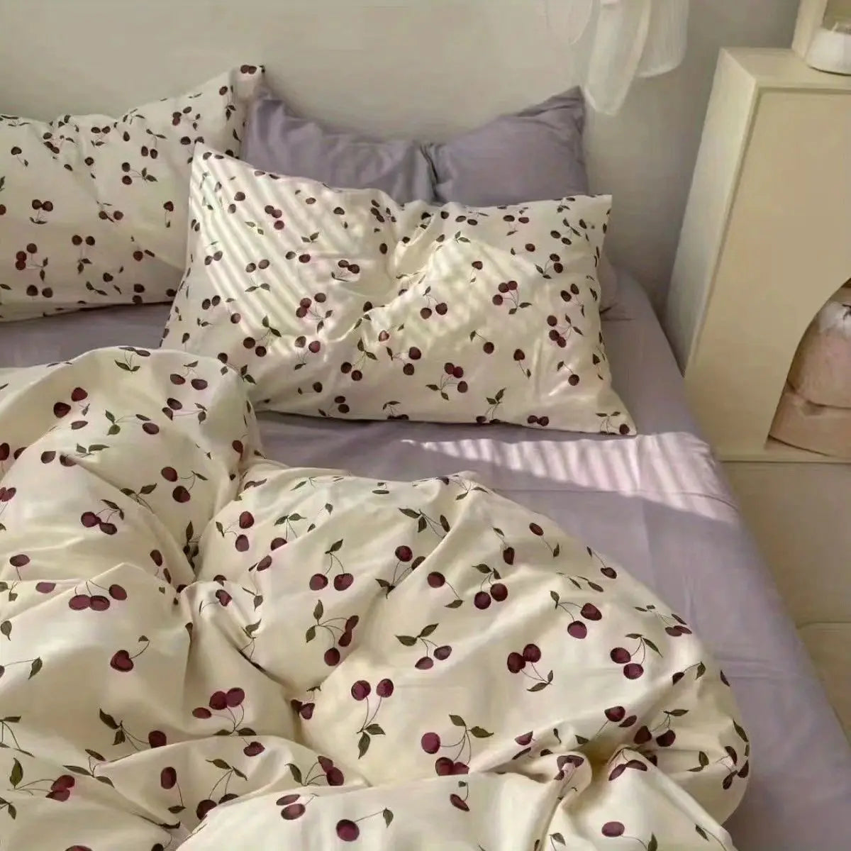 Ins Retro Flower Bedding Set Flat Bed Sheet Pillowcase Twin Full Queen Size Bed Linen Women Girls Caramel Floral Duvet Cover Set