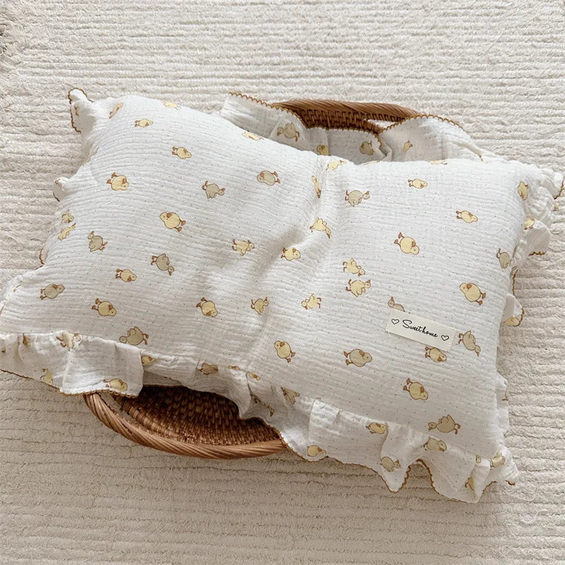 INS Ruffle Edge Gauze 100% Cotton Princess Pillow Case 30X50 48X74cm Breathable Pillowcase Decorative for Home Bedding Bedroom