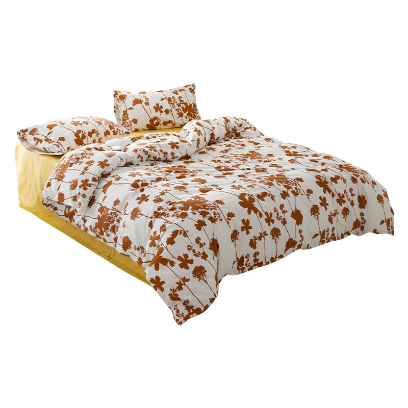 Korean Small Floral Print Quilt Cover Single Piece 100% Cotton Single Double Quilt Cover Student Dormitory Bed Decor