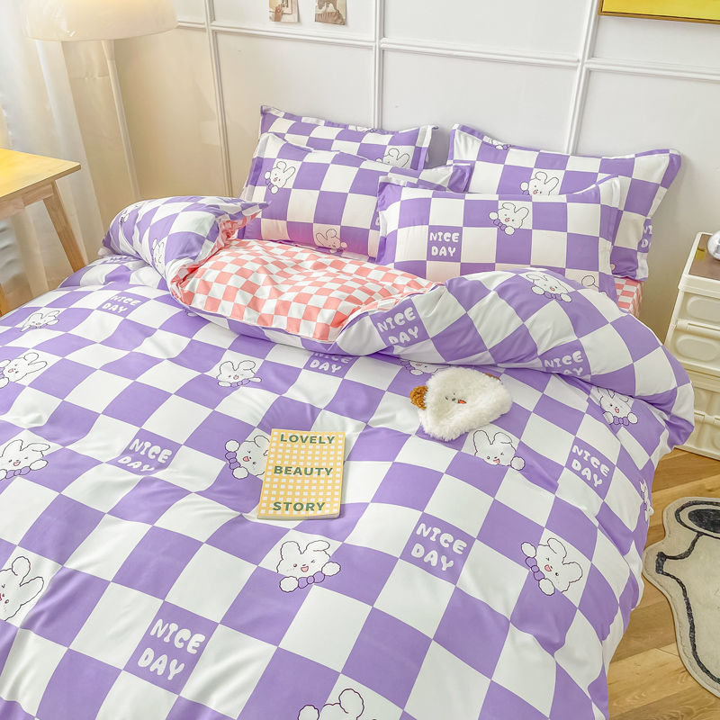 Spring Bedding Set Fashion Cartoon Kids Single Double Queen Size Flat Sheet Duvet Cover Pillowcase Bed Linens Home Textile