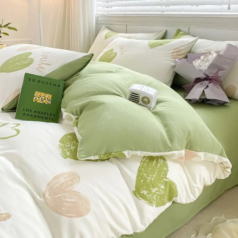 Romantic Tulip Pink Bedding Set Bed Flat Sheet Pillowcase Twin Full Queen Princess Style Bed Linen Kids Girls Floral Duvet Cover