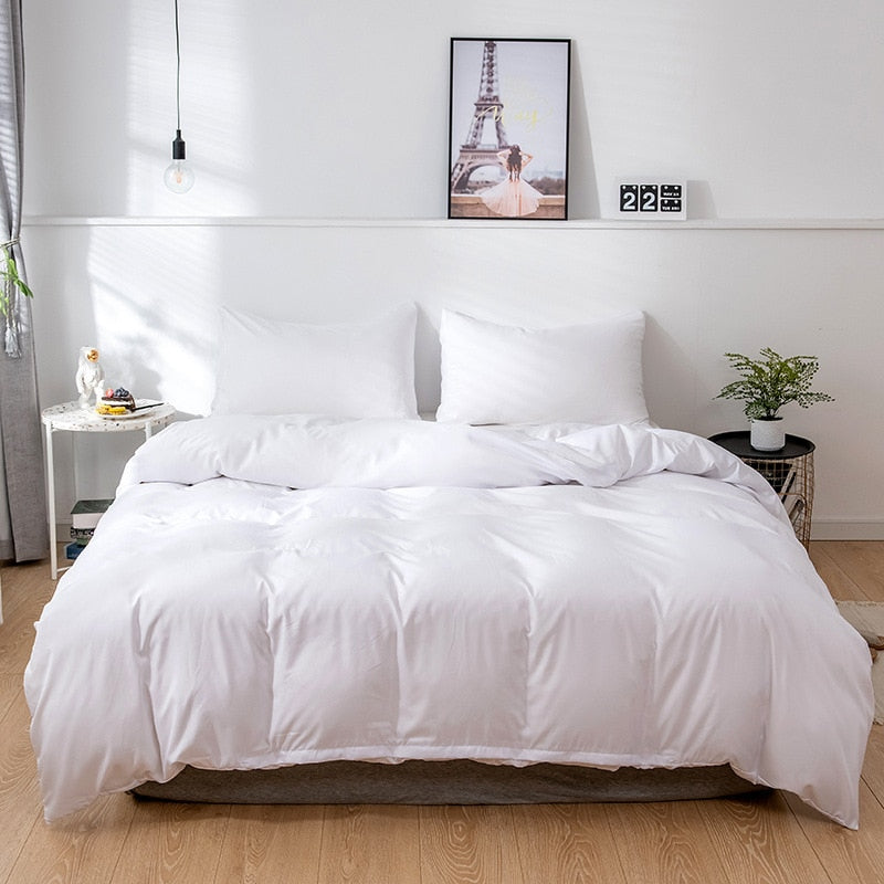 Solid Color Home King Queen Size Bedding Set Mirco Fiber Twin Full Duvet Cover Set Soft Skin Friendly Plain Quality Quilt Covers